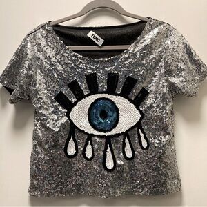 “Evil Eye” Fully Sequined Crop Top YUHU